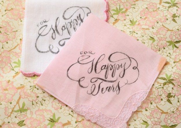 Embroidered handkerchiefs via ART'ANNA