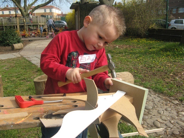 Woodworking with young children via Filton Avenue Nursery School and Children's Centre Art Projects