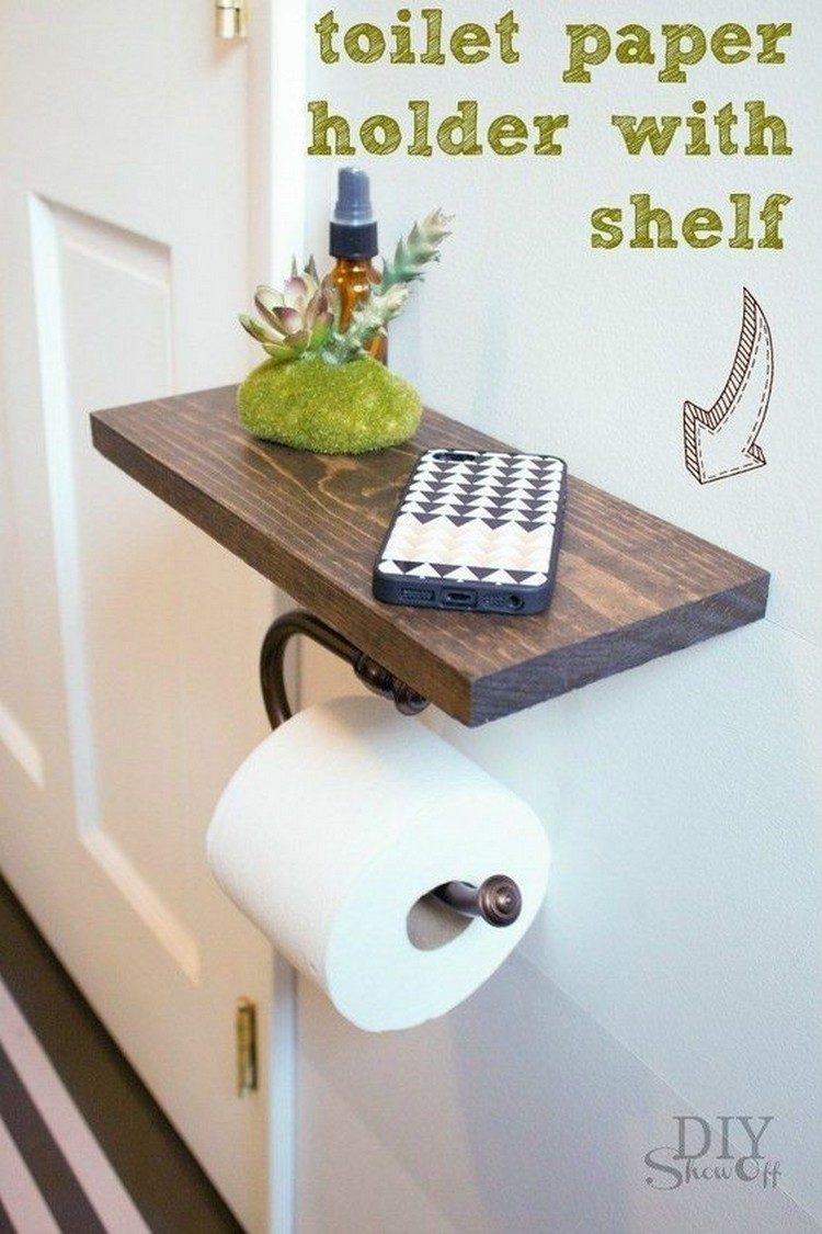 Toilet Paper Holder with Shelf