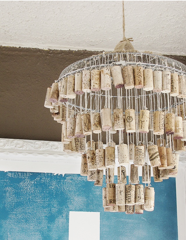 DIY Wine Cork Chandelier