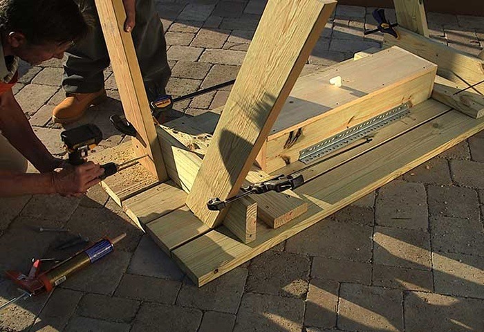 CLAMP THE TABLE LEGS via THE HOME DEPOT