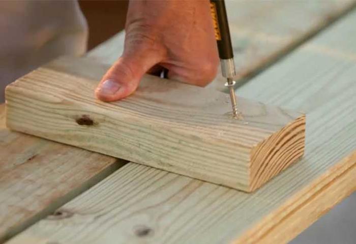 CLAMP BENCH SLATS TOGETHER via THE HOME DEPOT