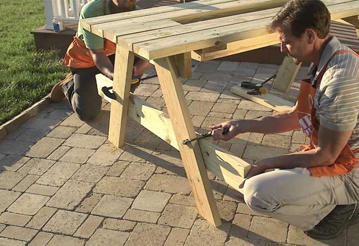 CLAMP BENCHES TO SUPPORTS via THE HOME DEPOT