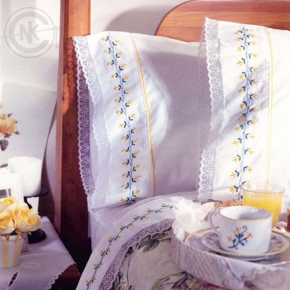 Yellow Blossoms Sheets Free Embroidery Pattern via NeedleKnowledge