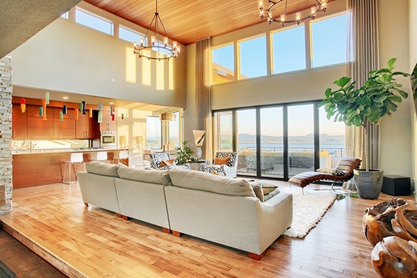 Two chandeliers can light a large room with a high ceiling via LIGHT MY NEST