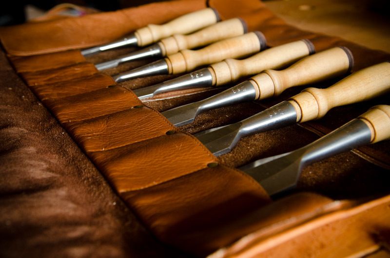 A Set of Bevel-Edge Bench Chisels via Wood and Shop