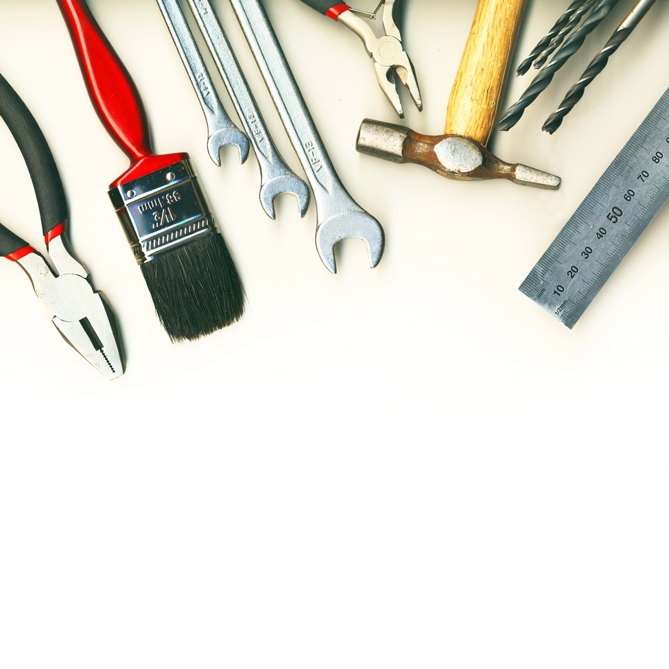 A set of tools - isolated on white background