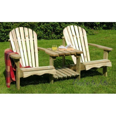 Solid wood Adirondack Double Chair via Parcel in The Attic