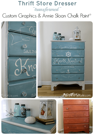 Chalk painted nautical dresser via Artsy Chicks