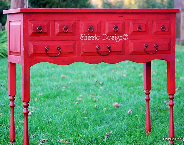 Sideboard Buffet in Annie Sloan’s Emperor’s Silk Chalk Paint via Shizzle Design