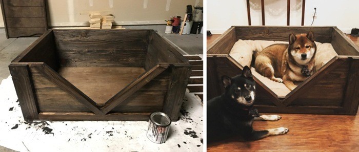 Wooden Dog Bed via RUGGY DIY