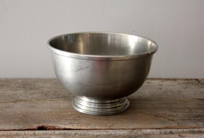 Pewter Bowl with Footed Base via Omero Home